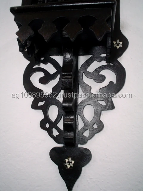 W21 Antique Style Rustic Premitive Wood Wall Shelf Console