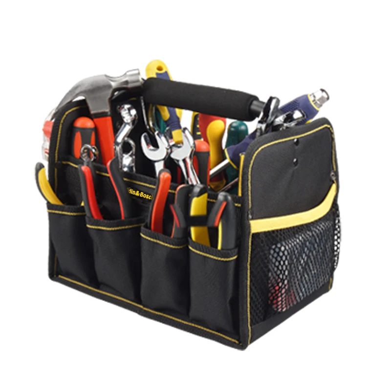 Multi Pocket Open Tool Bag Steel Pipe Handle Tote Tool Bag Frame