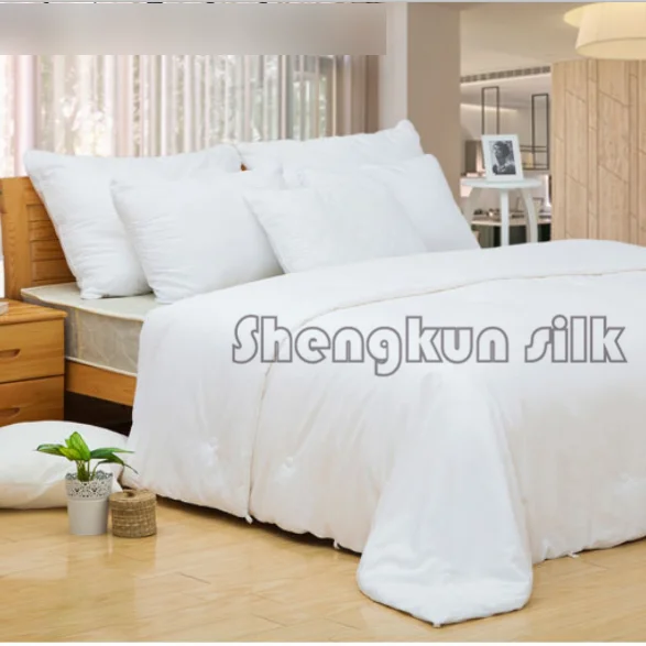 
 Китайское всесезонное покрывало из 100% шелка с наполнителем из высококачественного хлопка, дышащее шелковое покрывало с защитой от клещей, постельное белье, шелковое пододеяльник  