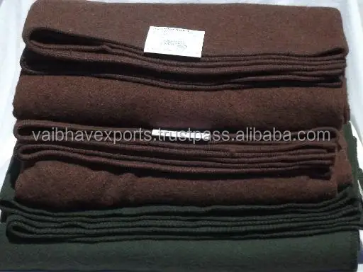 Flame Retardant Solid Stripes Heavy Warm Surplus Prisoner Wool Blanket Relief Wool Blankets at Factory Rates