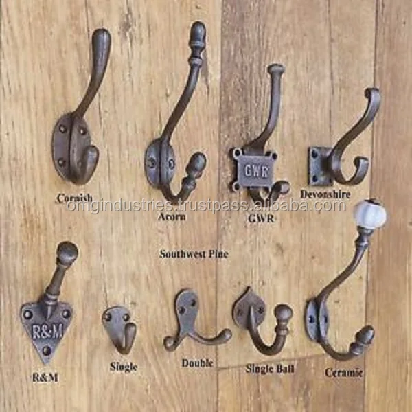 OMG Industries buy retro vintage cast iron number 1 to 9 hat & coat hook top sale cast iron coat hook wall decorative hook