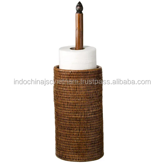 Rattan wicker toilet roll holder perfect for bathroom