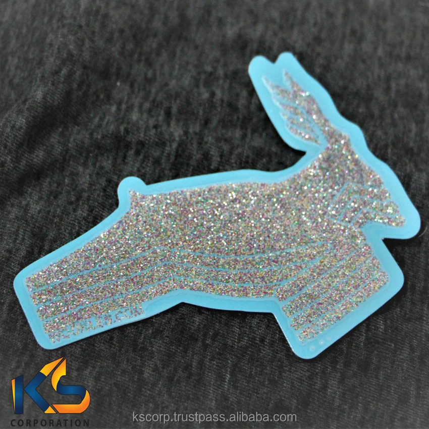 Custom Glitter Vinyl Sticker Adhesive Sticker Ks Printing Waterproof PVC Glitter Stickers