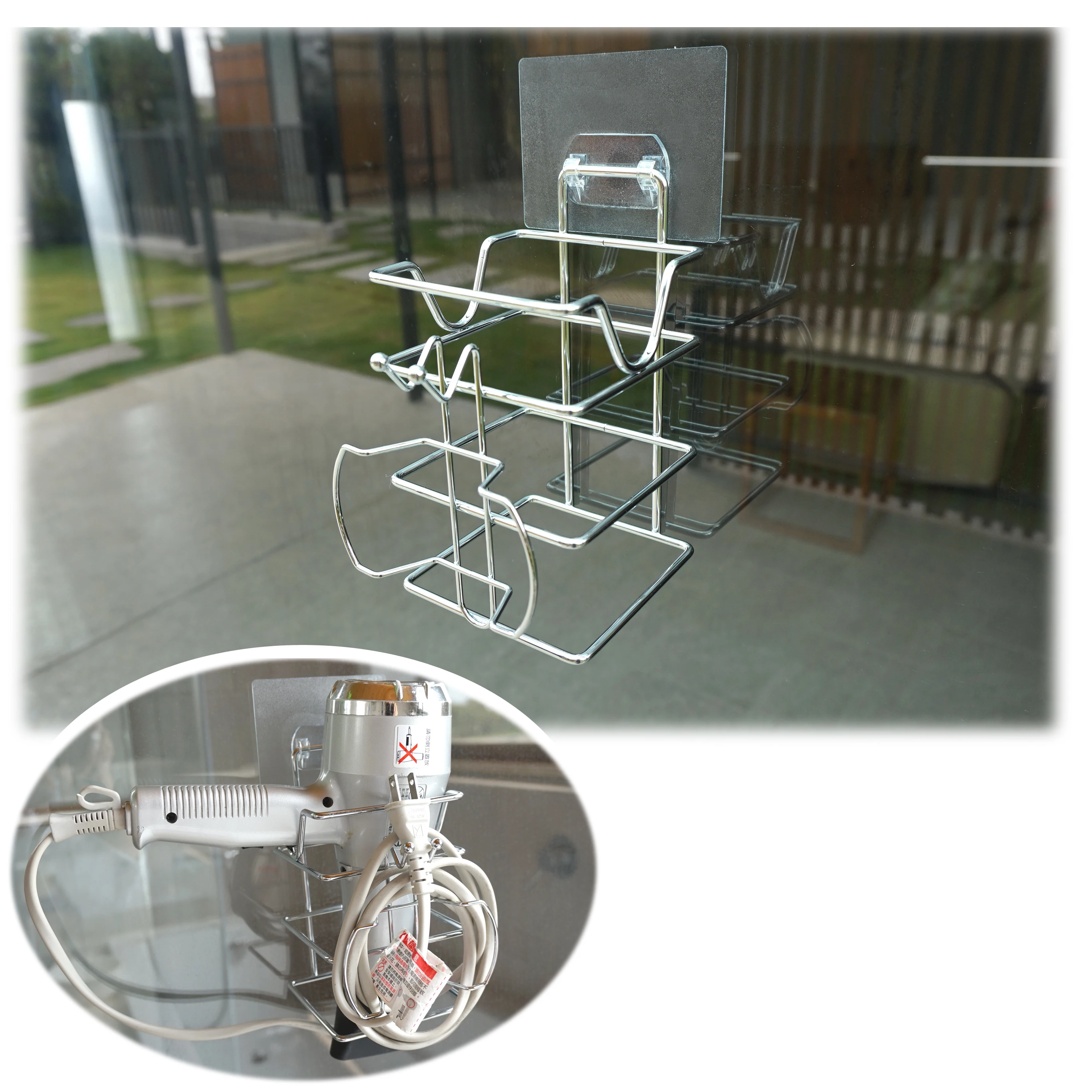 Self adhesive wall mounted Hair dryer holder