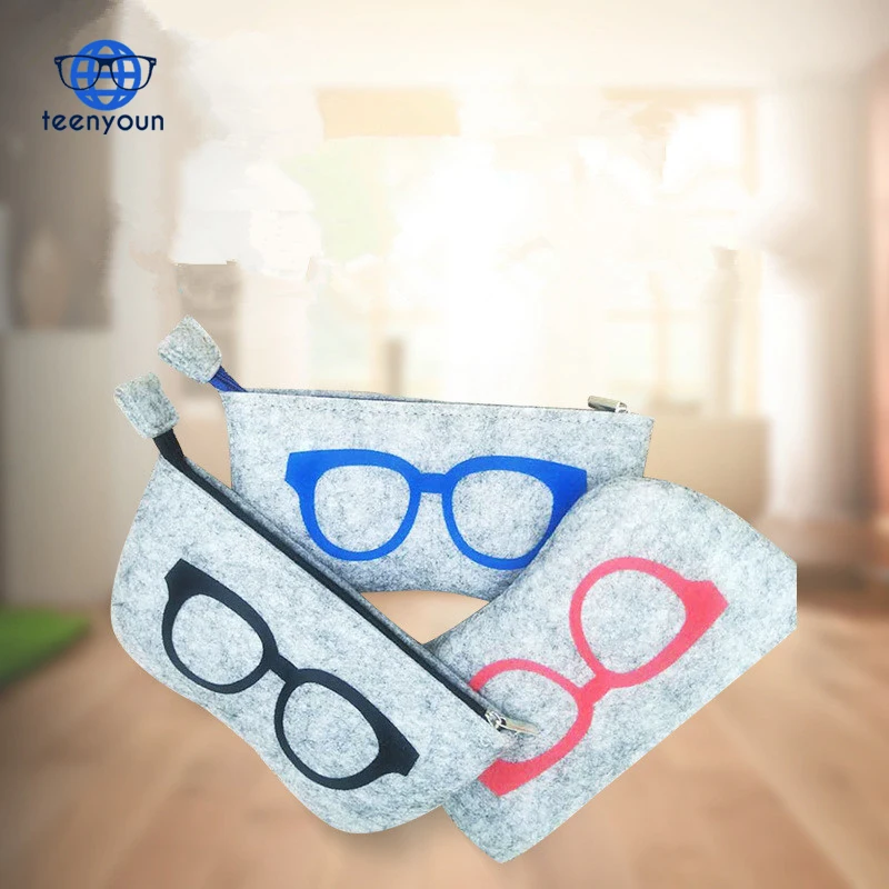 High Quality Felt Cloth Sunglasses Boxes High Quality Luxury Fabric Glasses Case Eyeglasses Accessories Fashion Glasses bag New