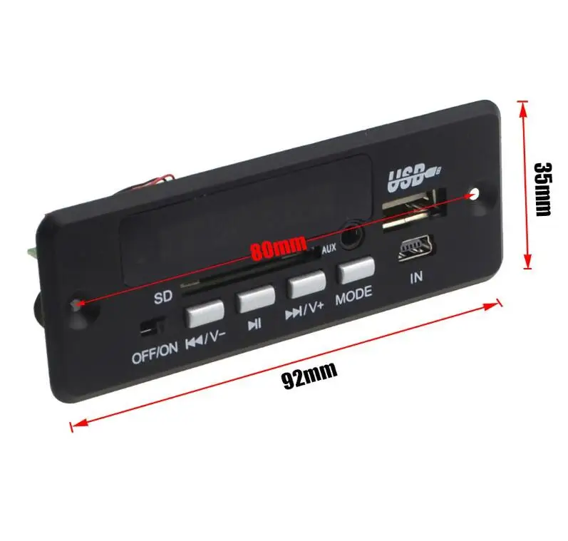 
Taidacent 5V 12V Car Hands-free FM Radio Stereo Decoding Module USB MP3 Decoder Board 