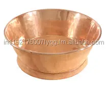 Pure Copper Hand Hammered Round Bathroom Sink Counter top Wash hand basin Vessel Bowl sinks