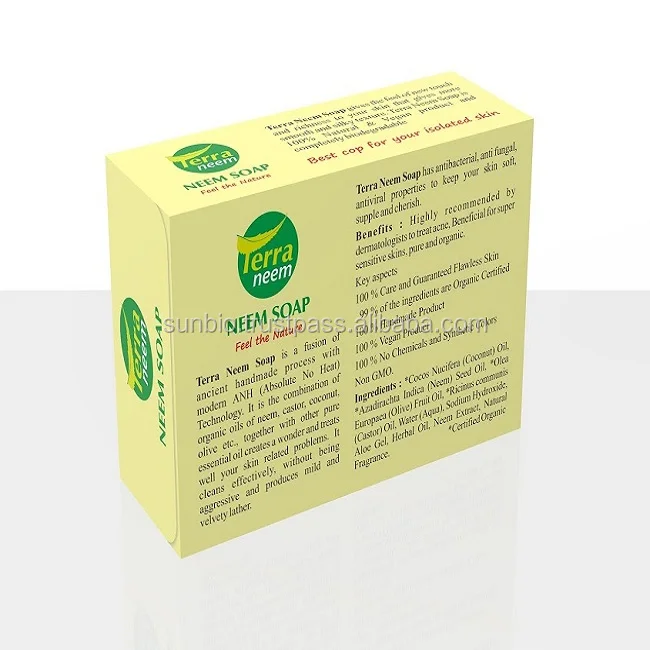 100%organic Neem Soap extracted from pure Neem with customised ingredients and fragrance for skin brightening