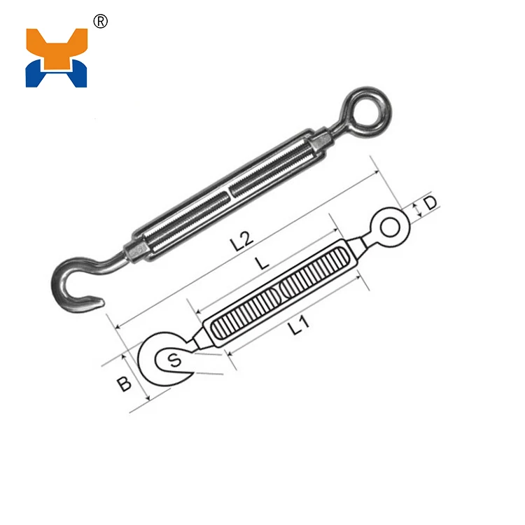 China High Strength European Type Rigging Screw Din 1478  Close Body Turnbuckle