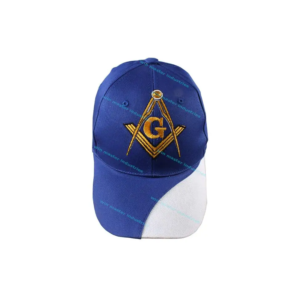 Мейсон шляпа Королевский синий и белый бейсболка с эмблема масонов Shriners компас G логотип