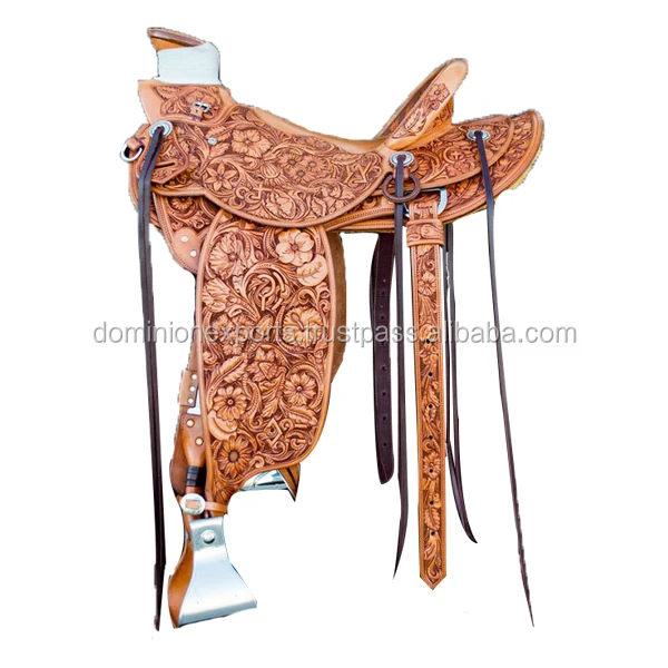 Hand tooled Western saddle High Quality Well Tooled Designer Genuine Leather Saddle Premium Looking Saddles Sadle Comfortable