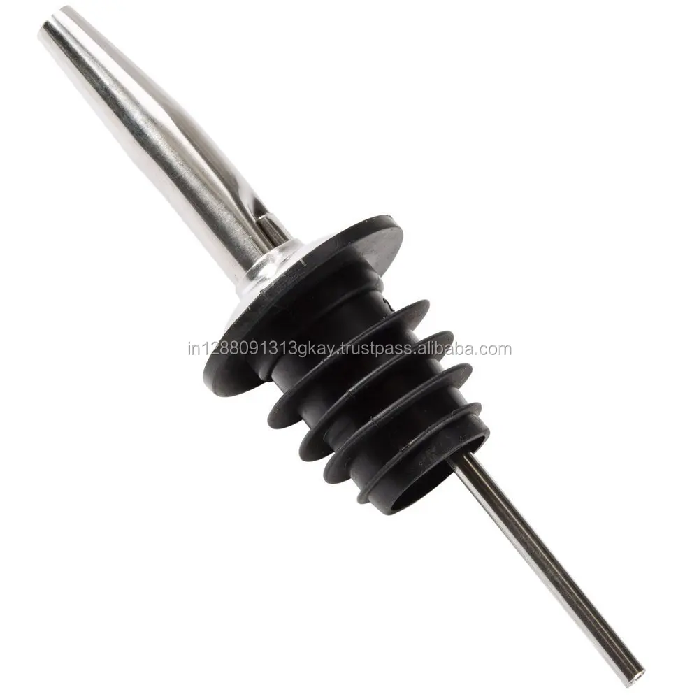 Wholesale stainless steel liquor bottle speed pourer rubber covers fit standard metal wine pourers