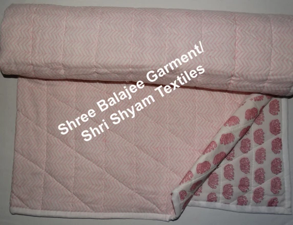 Cotton Soft Pink Colors Baby Quilts New Born Kids Muslin 100% cotton Indian Hand Made Block Printed Kantha Elephant Print Quilts