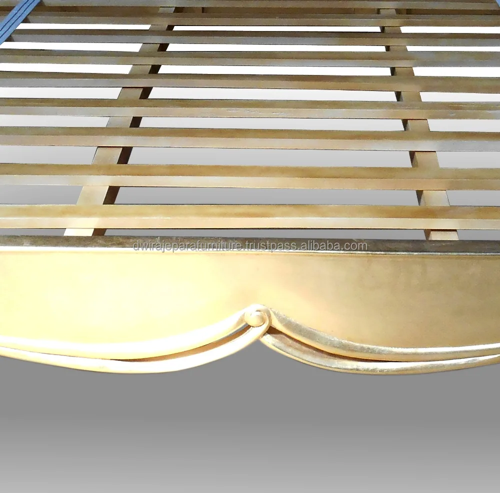 Upholstered Gold Bedroom Furniture Bed Mahogany