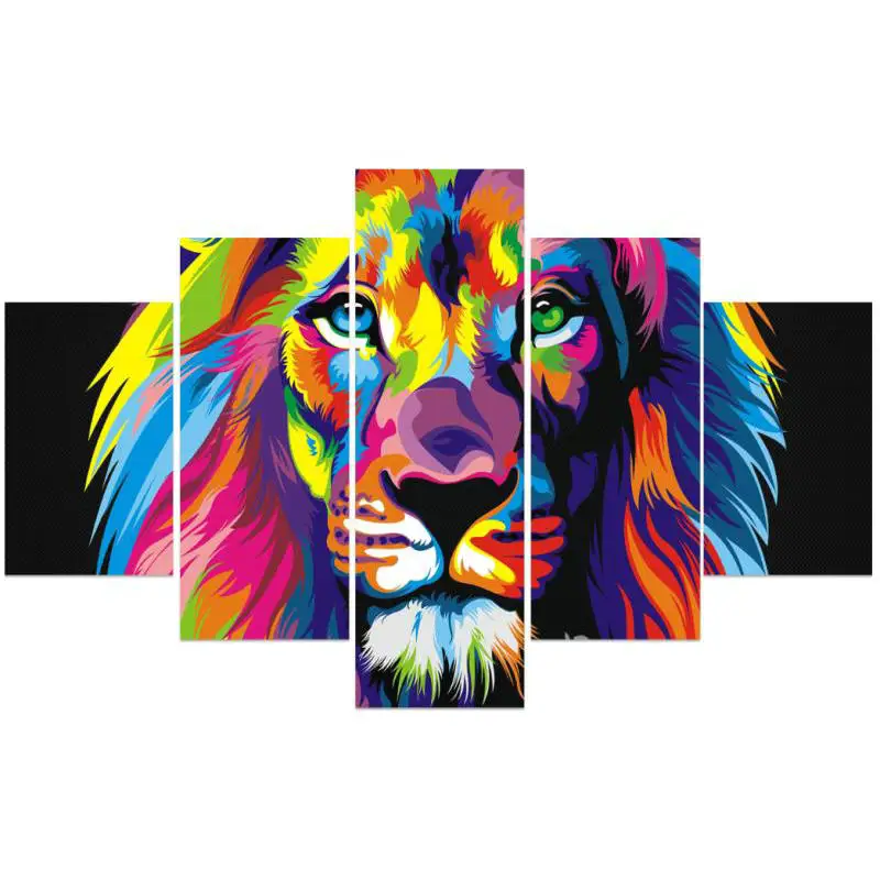 Magic painting wholesale multi color animal patterns 3d diy lion 5-piece face painting