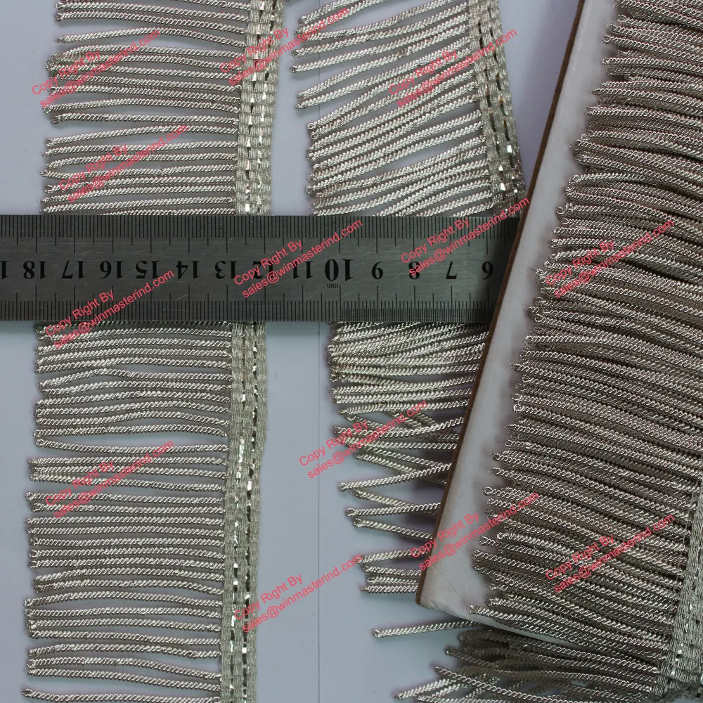 Отделка бахромой из античного серебра металлик