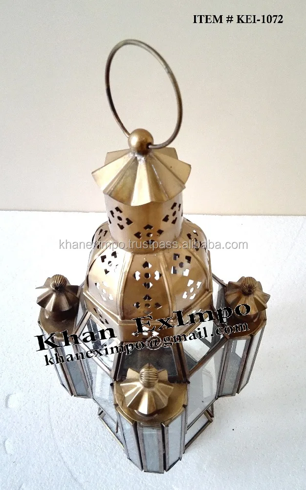 Metal Moroccan Table Candle Lantern Home Garden Wedding Decorative Table Lamp Brass Vintage