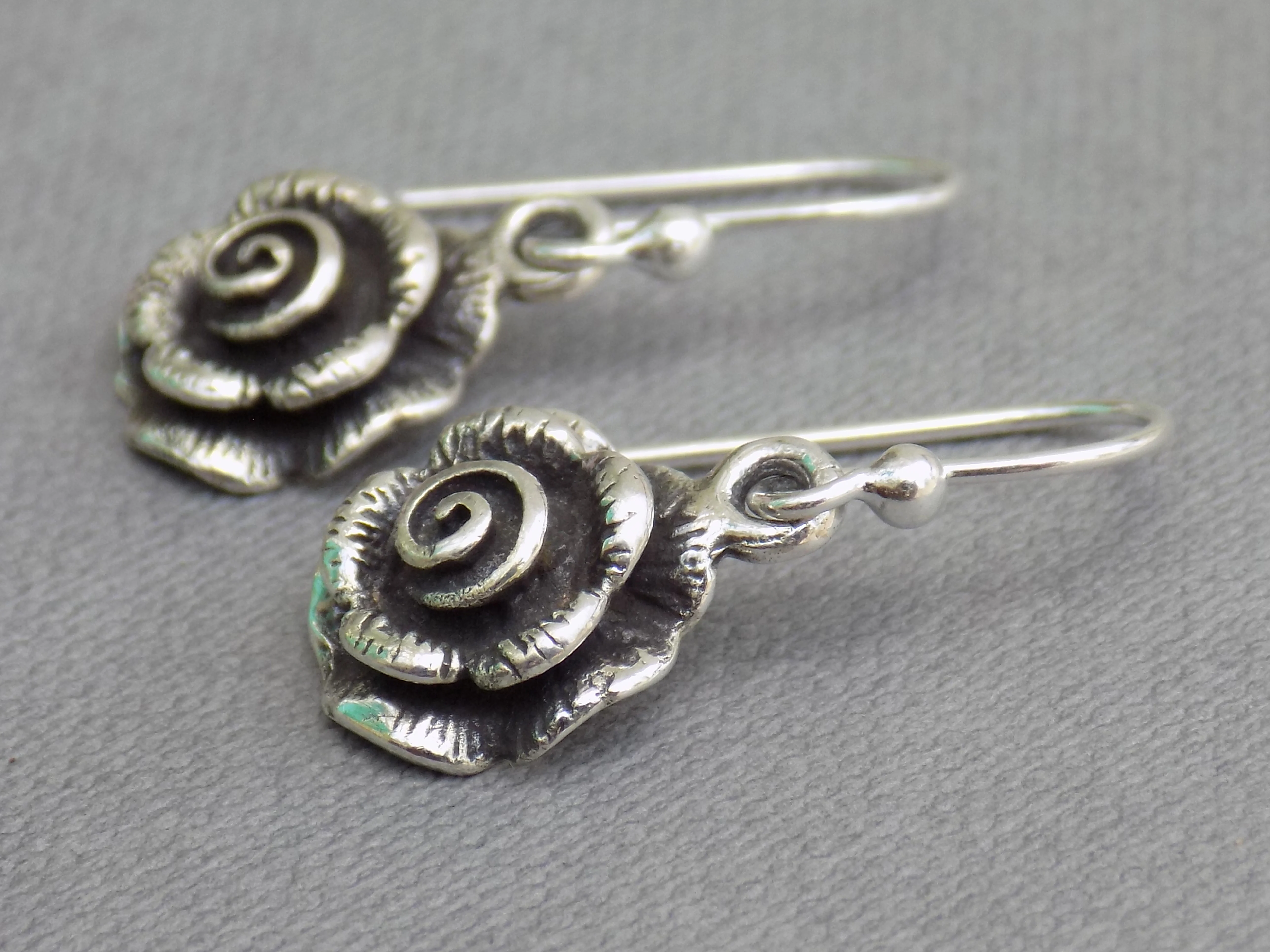 Classy Flower Swivel 925 Sterling Silver Oxidized Metal Finishing Handmade Trendy Fashion Women And Girl Hook Earrings Accessory