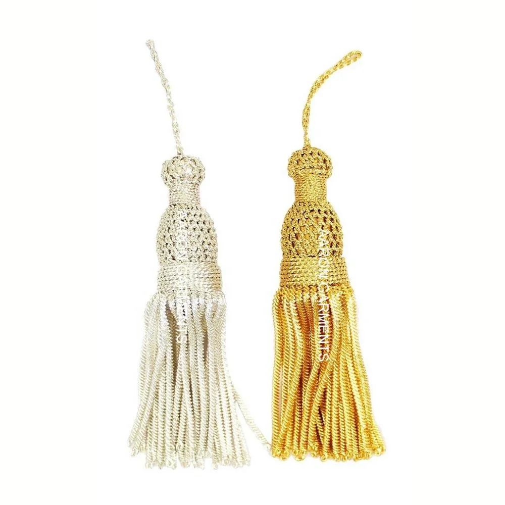 gold bullion tassel for churches | Gold borlas con bolitas DECORATION BULLION TASSEL