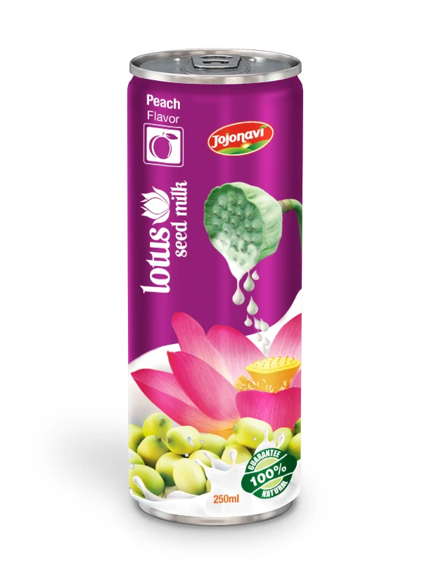Lotus Seed Milk with Strawberry Flavour, 250ml Can, OEM ODM Wholesale Price, HALAL Beverage Manufacturer