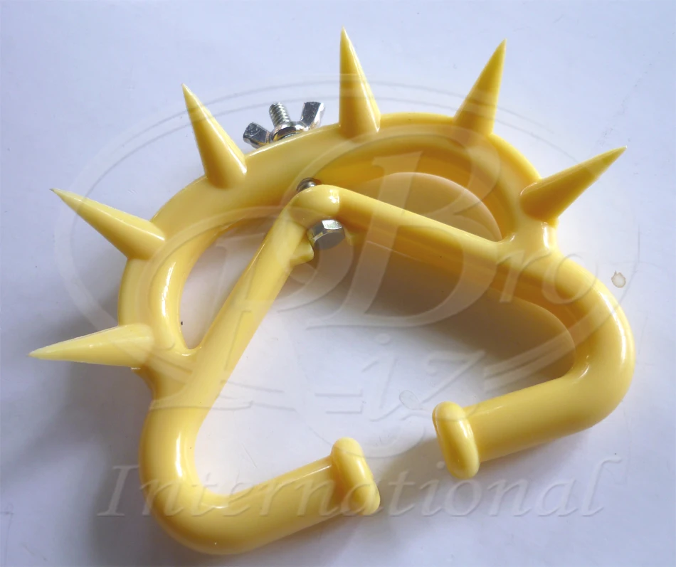 Plastic calf weaner XL spiked swing arm milk sucking preventer cattle cow weaning tool beige color