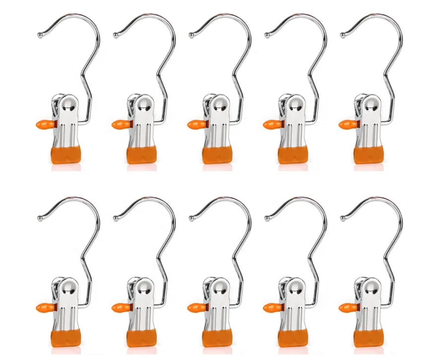 Set of 10 single clips Laundry Hooks Pins Boot Hanger Clips