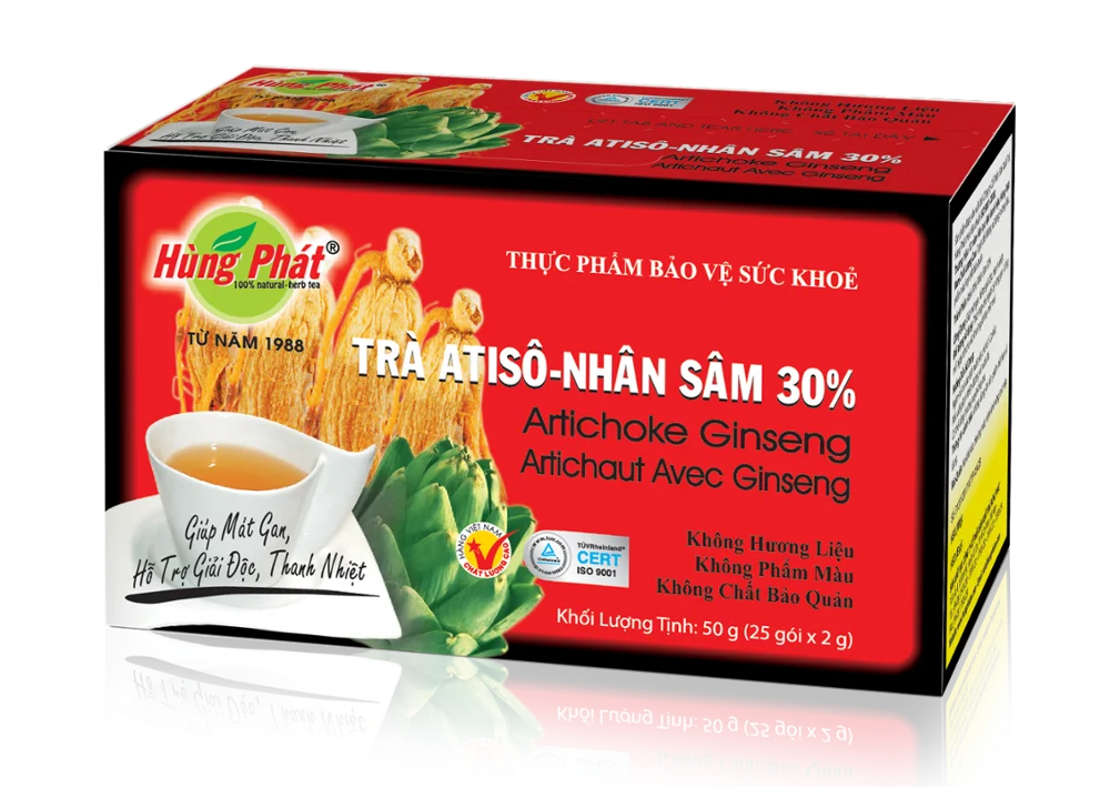 
Vietnam Herbal Artichoke Ginseng Flavor Bagged Tea GMP HACCP ISO Certified Organic Slimming Tea with 2 Years Shelf Life 