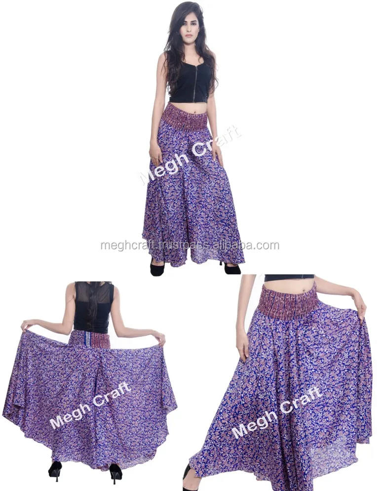 Fashionable Belly Dance Trousers Skirt / Flower Print silk Trouser Skirt/Tribal belly dance Costume trousers pants