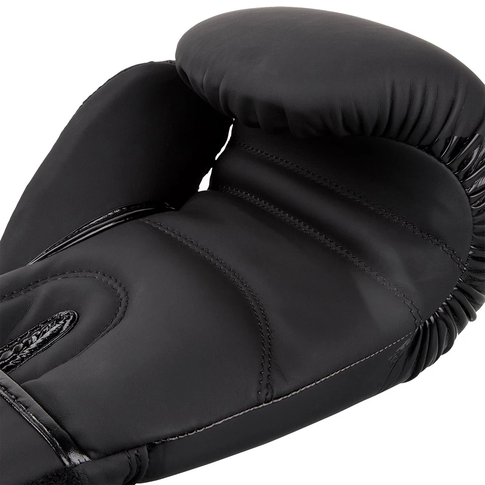 Mat black leather boxing gloves custom logo genuine leather Men Black Real Lather wholesale training Boxing Gloves For Adults