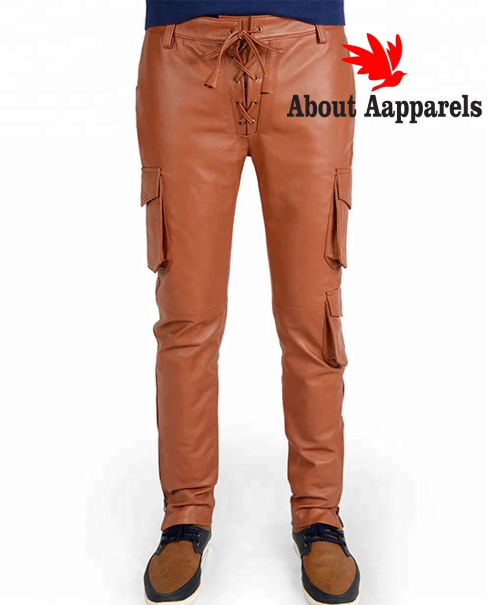 Casual Wear Men Motorcycle Wear Leather Pant, Genuine Sheepskin Leather Pants