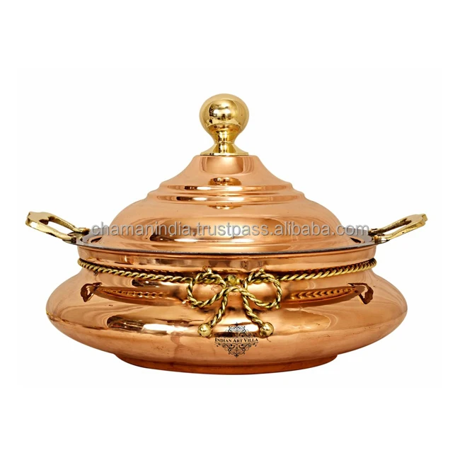 Steel Copper Chafing Dish with Brass Knob