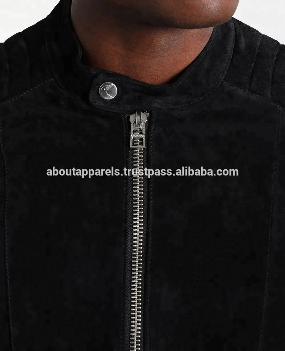 Fashion Bomber Black & Brown Cow Suede Leather Jacket, Man Black Fashion suede Leather Jacket