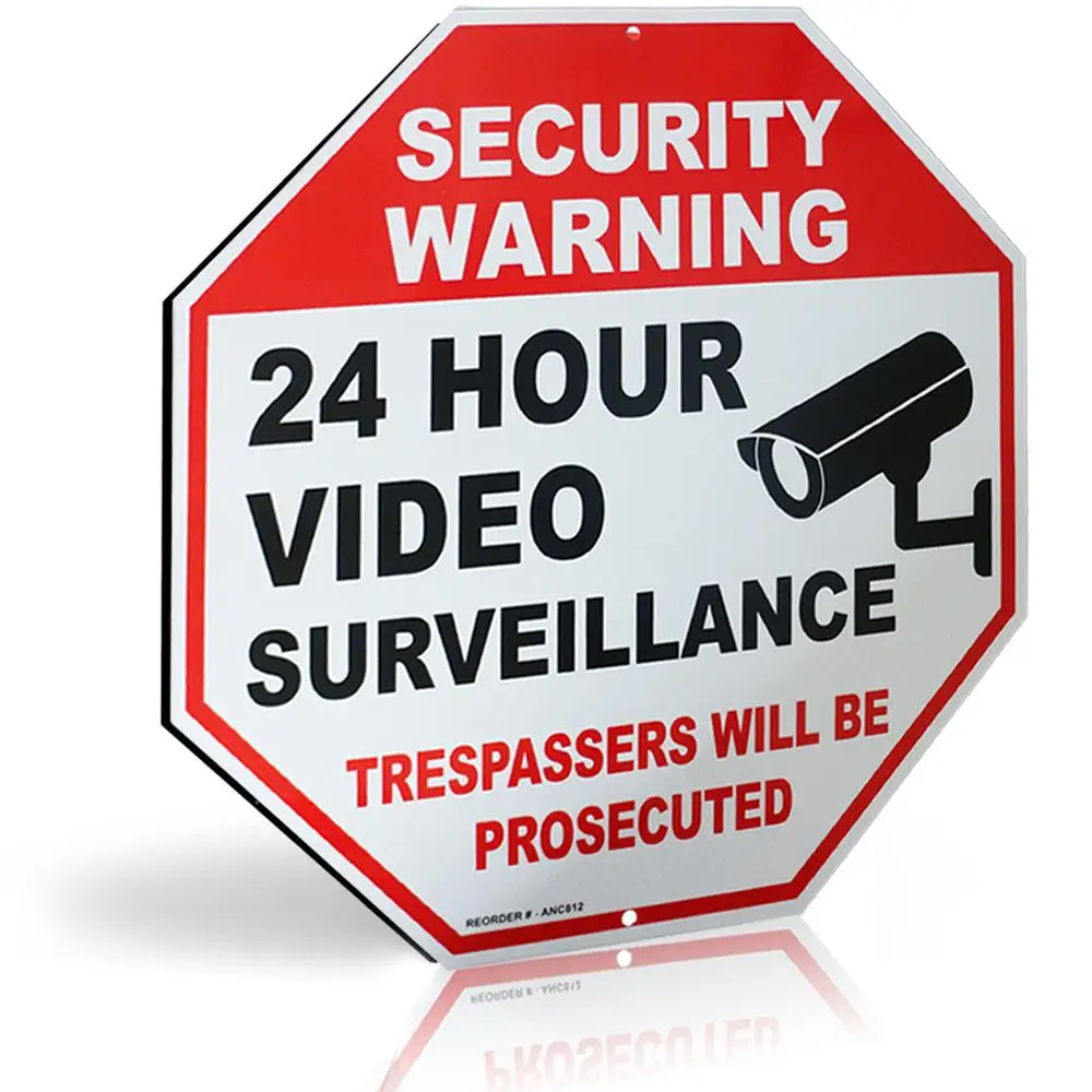Video Surveillance Sign - 24 Hour Surveillance All Activities Are Monitored Sign- CCTV Security Signs