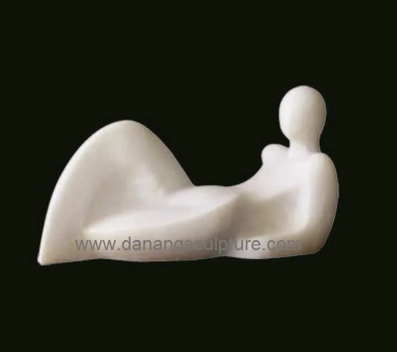 Outdoor Life Size Stone Female Sculpture Nude White Marble Girl Statue DSF-A032