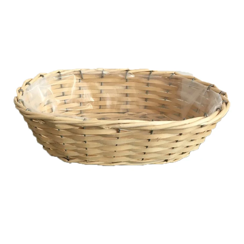 Willow Craft Metal Frame Basket Wicker Garden Rattan Pot For Flower Plant Pot