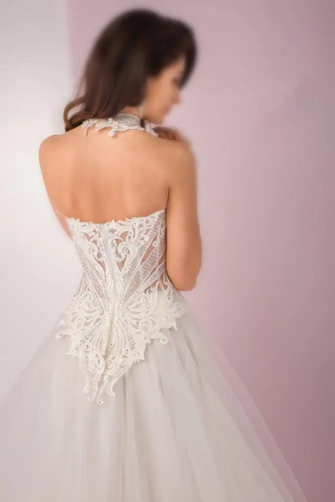 White Wedding Gowns Costom A-line Lace Bridal Dress Robe de mariage 2021 Vestido De Novio Slim Bridal Wedding Dresses