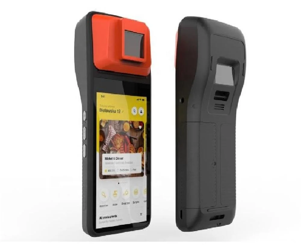 Optical Biometric Fingerprint reader Handheld Android 9.0 POS Terminal NFC 2D Barcode scanner