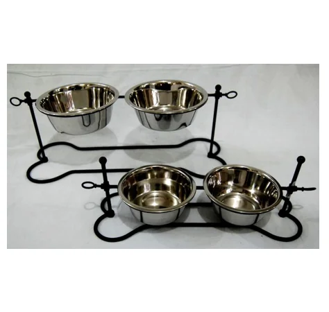 Классический набор чашек из нержавеющей стали с регулируемой подставкой для собак дизайнерские Недорогие Металлические чаши оптом отеля ресторана дома