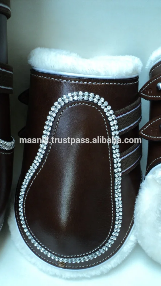 1Set 4pcs Two Front Legs And Two Hind Legs Protection Leather Horse Tendon Boots Adjustable Sizes And Multiple Colors