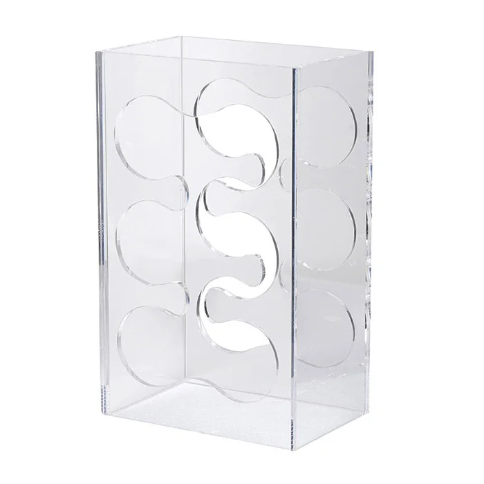 Tabletop Free Standing Display Collapsible Wine Storage Holder 4 Bottles & Goblets Acrylic Wine Rack