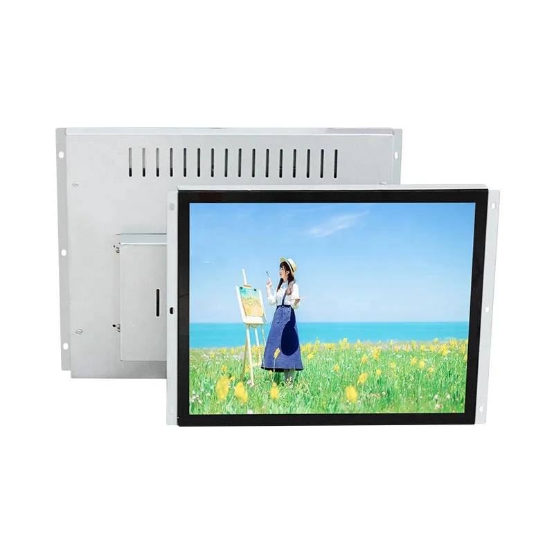 15 inch open fram capacitive with rs232 for mini bus roof mount tv monitor and touch screen conversion frame display