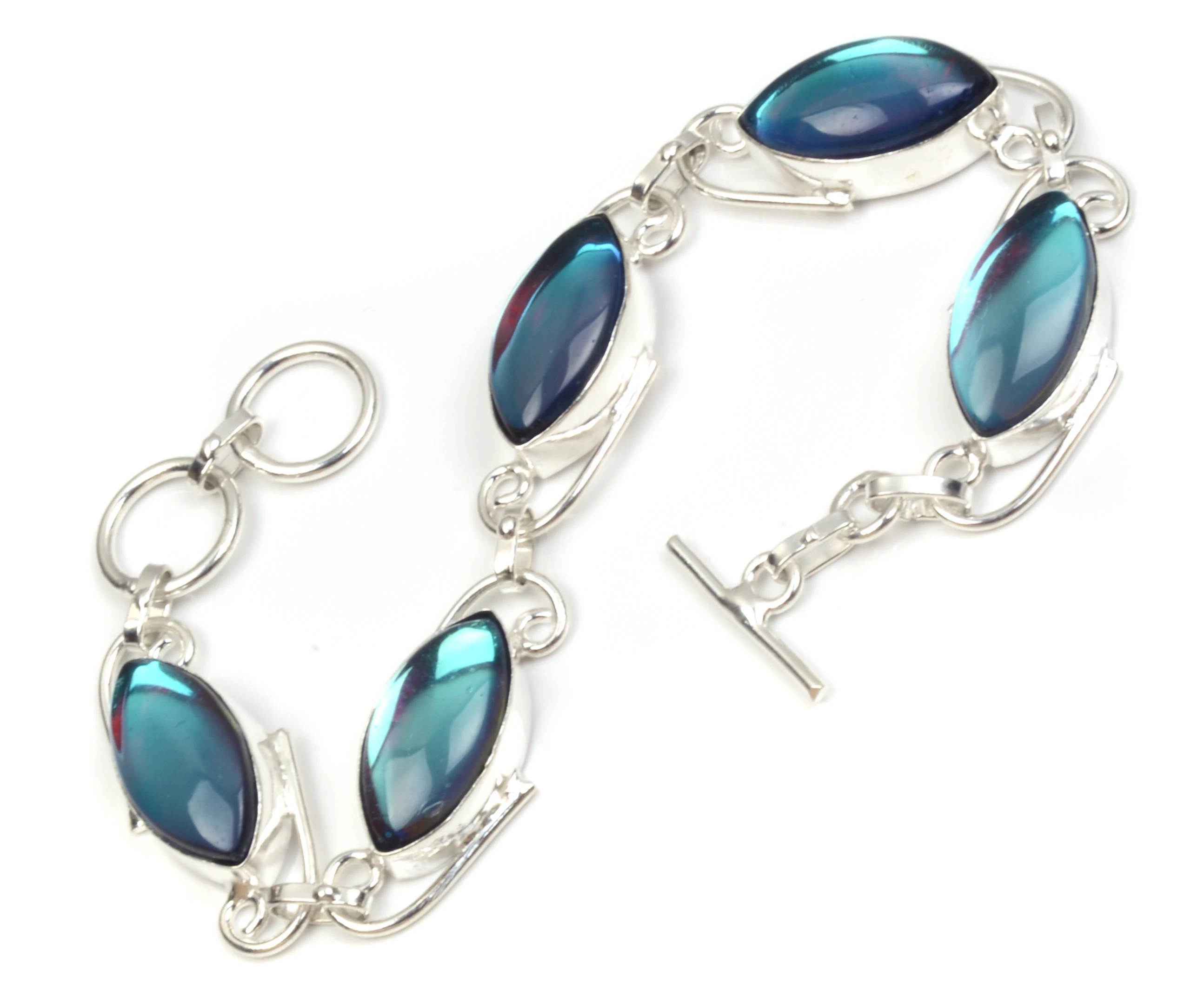 
blue topaz quartz silver plated fashion bracelet jewelry 