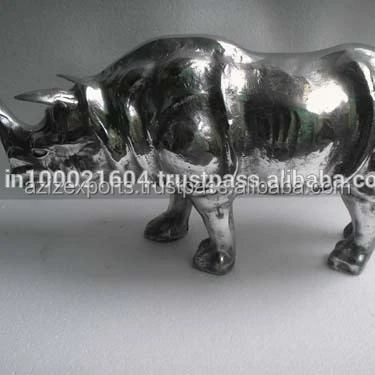 High Quality Large Aluminium Rhinoceros Sculpture Decorative Rhino Statue Figurine For Home Decoration