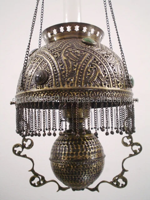 BR201 Antique Style Victorian Era Hanging Library Oil Lamp / Lantern Replica