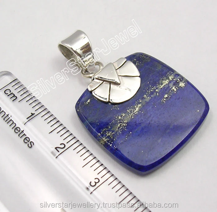
925 Pure Silver Fabulous AFGHANI LAPIS LAZULI CHARMING Pendant 3.5 CM 5.3 Grams NEW ITEM 2017 Overseas Jewellers Stores 