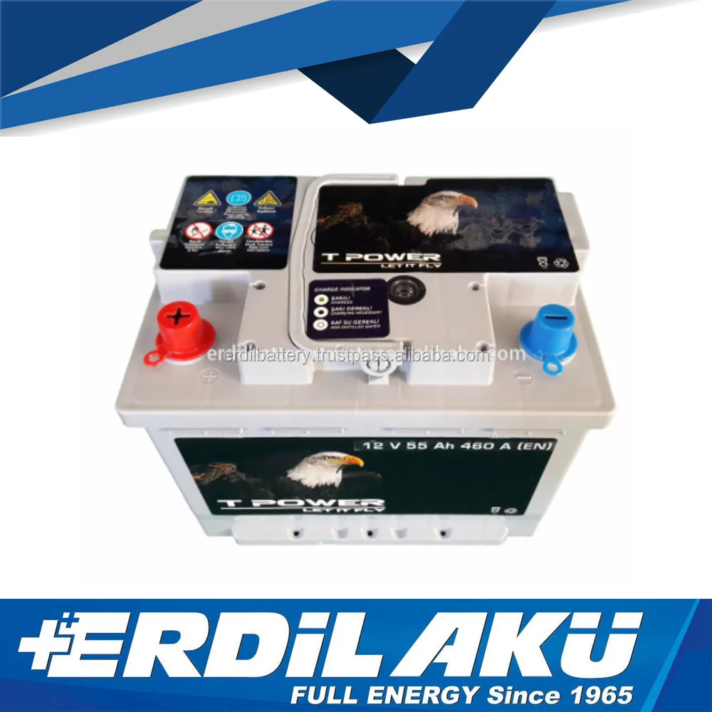 
55 Ah cheap tpower car battery 