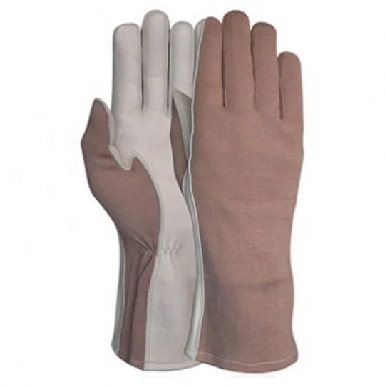 High Quality Soft Goatskin Leather Nomex Pilot Flight Gloves Durable Tactical Gloves for Working Hand Safety from Pakistan