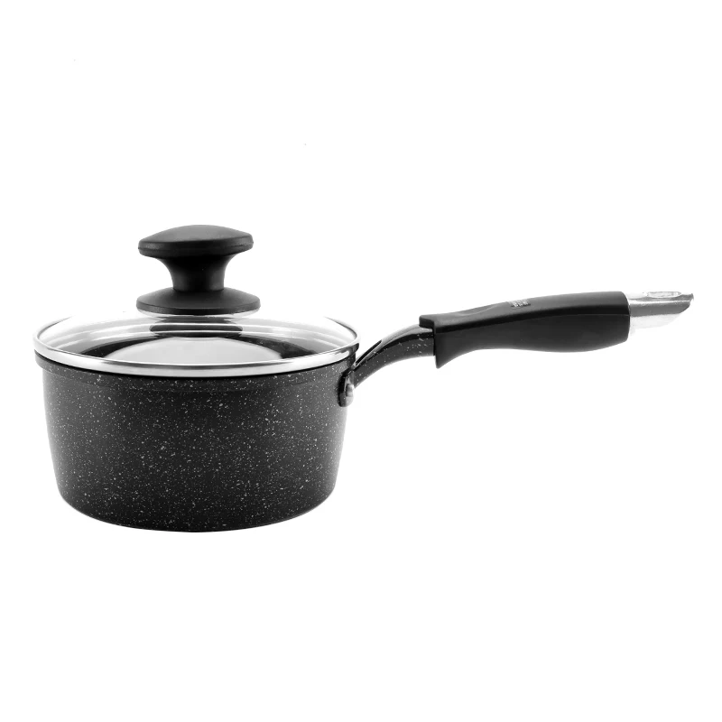 Japanese 3003aluminum alloy marble coating non-stick sauce soup milk pan with bakelite handle