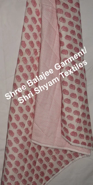Cotton Soft Pink Colors Baby Quilts New Born Kids Muslin 100% cotton Indian Hand Made Block Printed Kantha Elephant Print Quilts