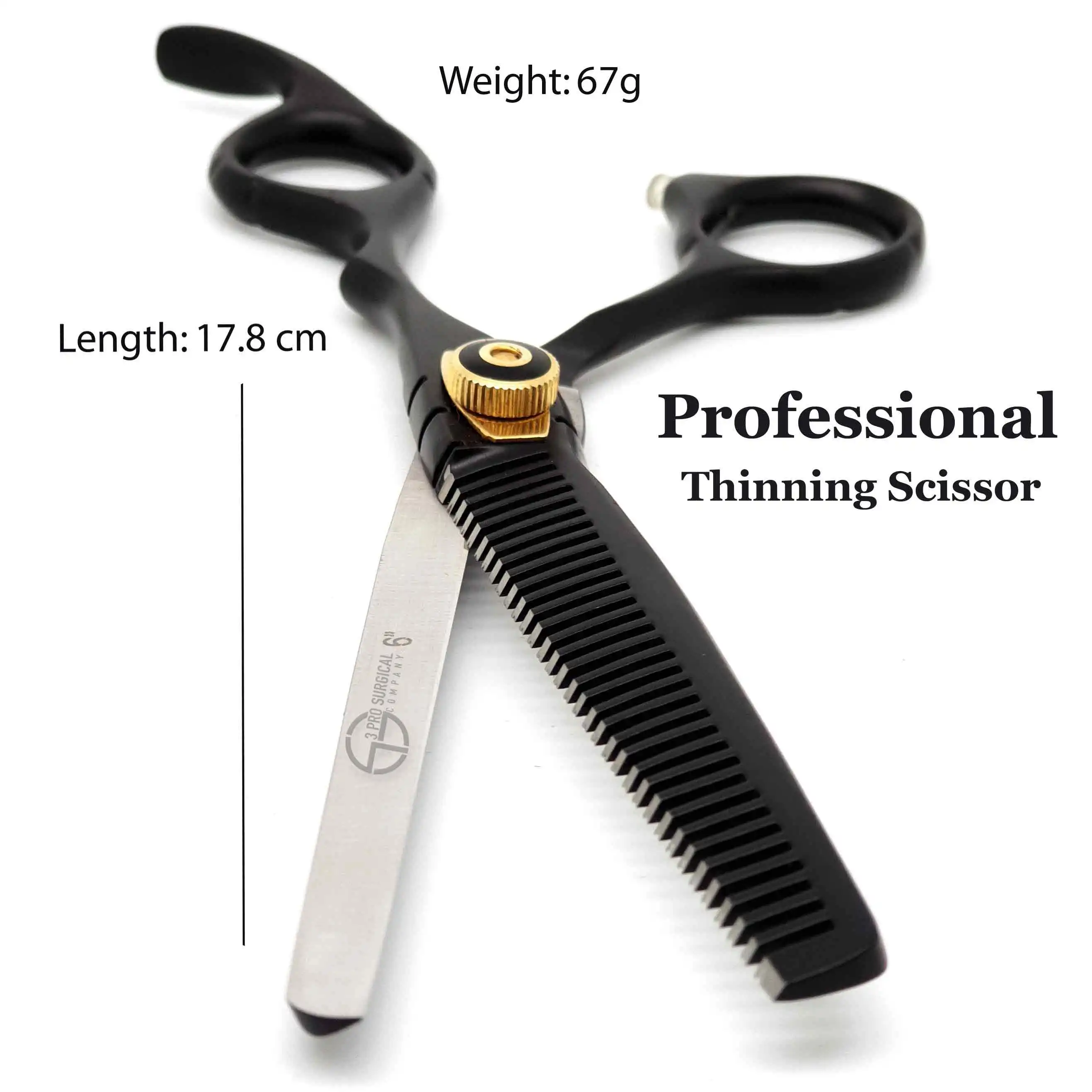 3 PRO Professional Quality Barber Hair Dressing Scissors - Best Quality at Great Price Powder Coating Color Set